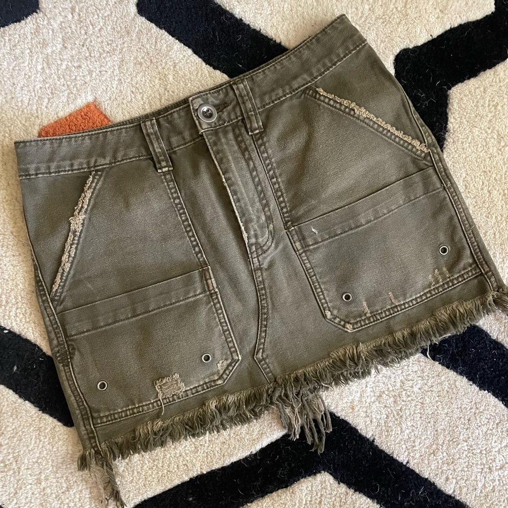 Free People Distressed  Mini Skirt